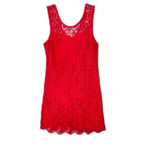 NWT Mud Pie Mallory Women Coral Pink Crochet Dress Lace Mini Medium 8-10 Party